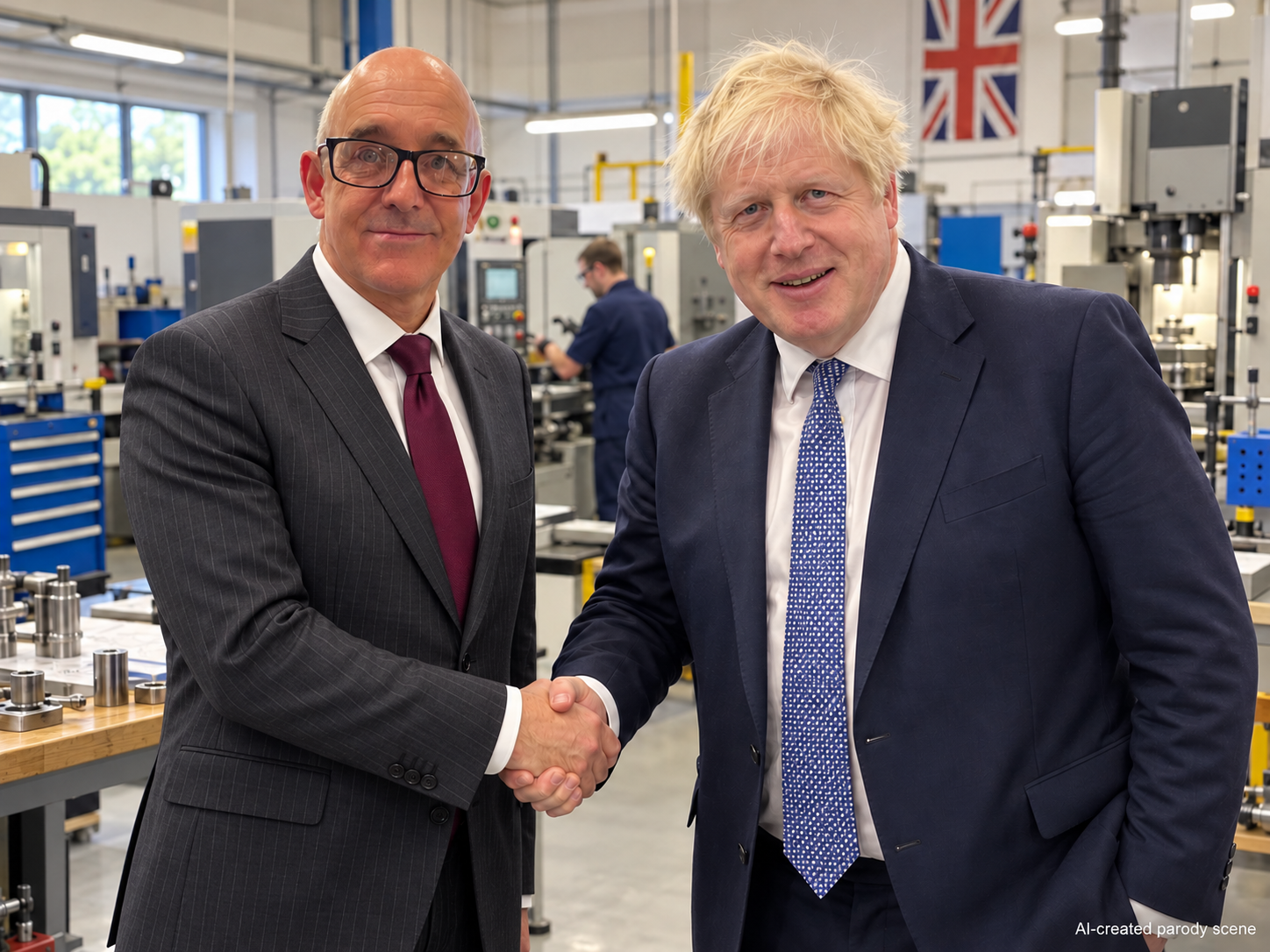 Created handshake scene with Boris Johnson